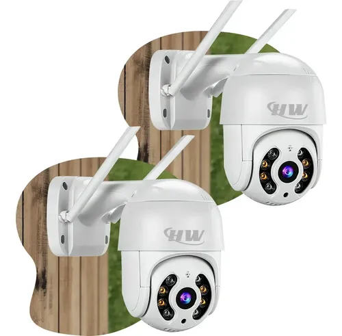 Kit 2 Câmeras Segurança Ip Interna Externa Wifi iCSee Infravermelho Prova D’Água – HW