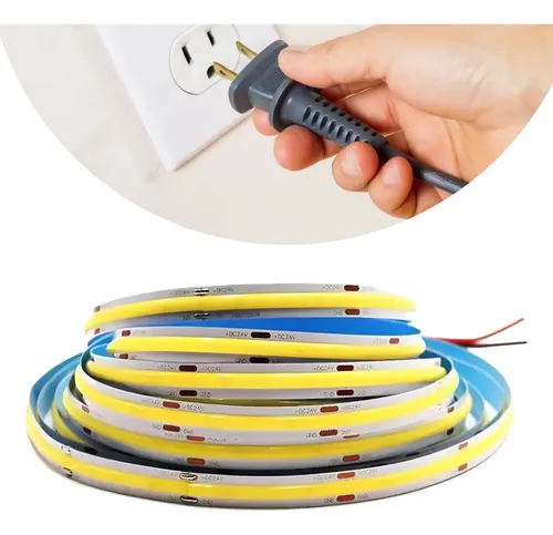 Fita Led Cob 480 Leds 10m Branco Quente Liga Direto 127 220 Branco-quente 220v