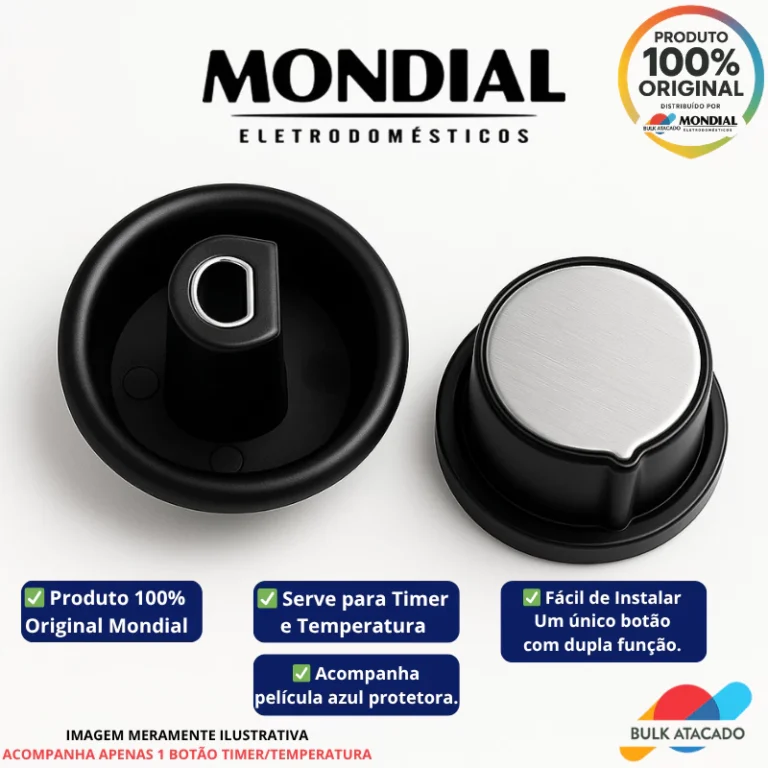 Botão Original Mondial para AirFryer AFN 40 AFN 50 AFN 51 — Serve para Timer e Temperatura