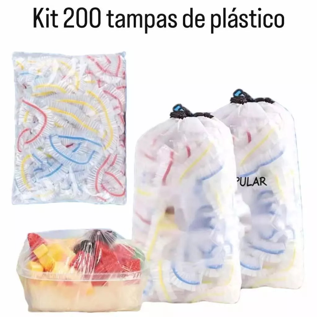 Tampas De Plástico Descartável Com 100 200 300 Peças Para Alimento